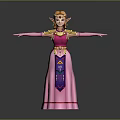Princess Character Spreading Arms In Pink Gown With Golden Ornaments And Butterflies