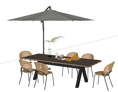 Landscape Outdoor Seat Parasol 3d model