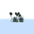 Natural Green Plant Ornamental Decoration Set With Palm Trees And Grass For Home Decor