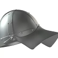 Medieval Metal Helmet With Riveted Design And Protective Visor 3d model