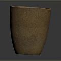 Brown Textured Ceramic Vase For Home Decor With Rustic Surface And Simple Design 3d model
