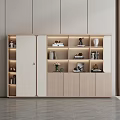 Modern Wooden Filing Cabinet With Compartments Cabinet Doors And Decorative Items
