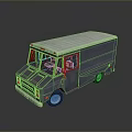 Blue Small City Bus Exterior Design With Flat Roof And Side Windows