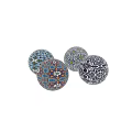 Decorative Spherical Components With Colorful Geometric Floral Tile Patterns In Blue Green Red