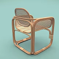 Elegant Modern Rattan Leisure Chair With Wooden Frame Comfortable Seating Design