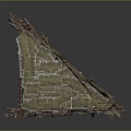 Primitive Hut Architectural Structure With Twig Frame And Thatch Covering Open Design