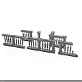 Architectural Stone Railing Models With Detailed Decorative Balustrades And Columns 3d model
