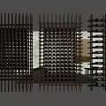Modern Wine Rack Solid Wood Partition Wine Rack 3d model