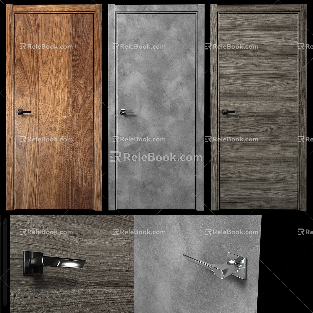 Nordic Simple Room Door 3d model