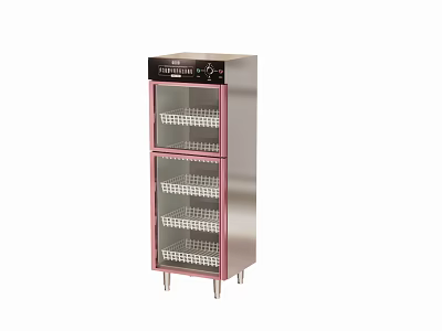 Cafeteria Commercial Disinfection Cabinet With Glass Doors And Multiple Storage Racks 3d model