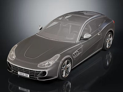Luxury Gray Sports Car With Streamlined Body Two Door Design And Alloy Wheels 3d model
