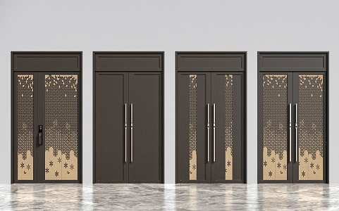 Entry door modeling door combination 3d model