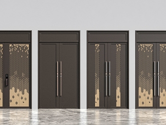 Entry door modeling door combination 3d model