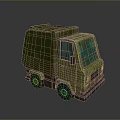 Green Garbage Truck 3D Model With Rustic Design And Green Windows 3d model
