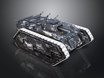 3D Rendered Military Tank Featuring Camouflage Design Heavy Armored Tracked Vehicle 3d model