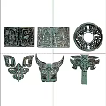 Ornate Traditional Bronze Wall Decor With Ancient Geometric And Animal Patterns