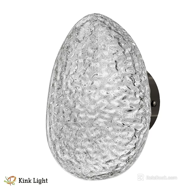Transparent Textured Glass Wall Light With Black Base For Modern Interior 3d model 
