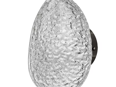 Transparent Textured Glass Wall Light With Black Base For Modern Interior 3d model