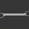Silver Double Ended Wrench With Round Openings As Household Tool 3d model