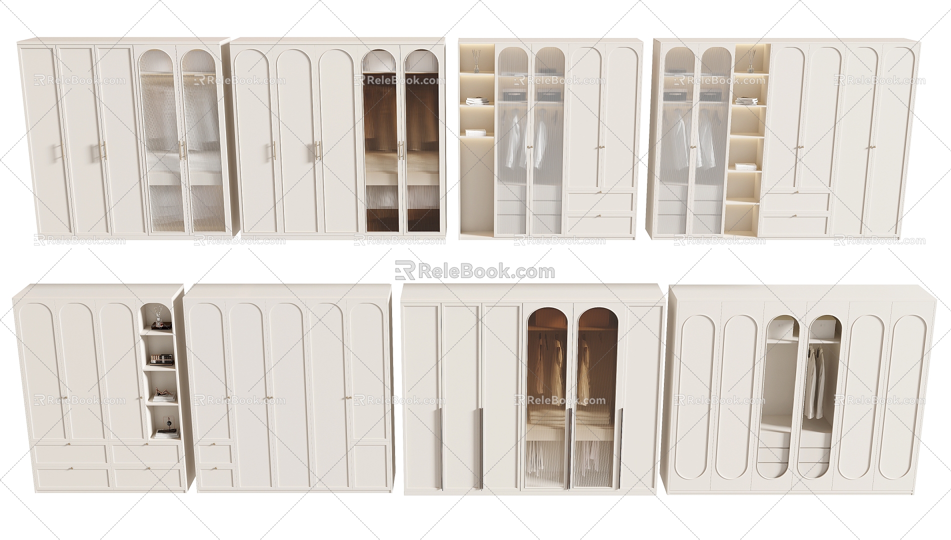 French Wardrobe Glass Wardrobe Decorative Wardrobe Swing Door Wardrobe Cabinet Door Panel 3d model