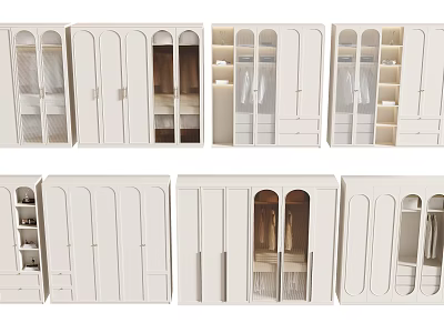 Modern Versatile Wardrobe Designs With Glass And Wooden Doors Storage Shelves And Drawers 3d model
