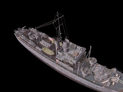 modern warship battleship destroyer model