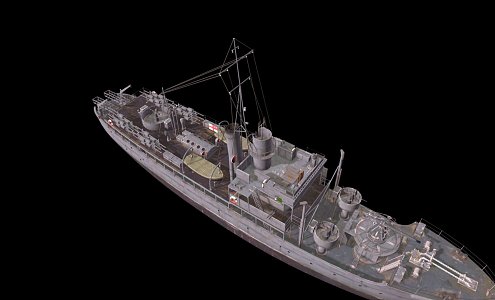 modern warship battleship destroyer 3d model