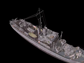 modern warship battleship destroyer 3d model