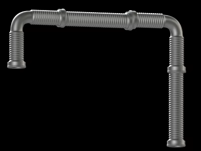Metal Threaded Pipe With L Shaped Structure For Industrial Plumbing Use 3d model