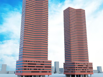 Modern Office Building High-rise Office Building 3d model