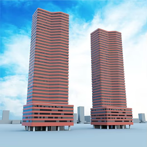 Modern Office Building High-rise Office Building 3d model