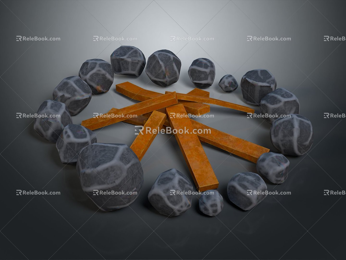 Stone Fire Rock Stone Stone Appreciation Stone Strange Stone Ore Realistic 3d model