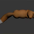 Realistic Red Fox With Orange Fur White Tipped Tail Black Legs Standing On Gray Background