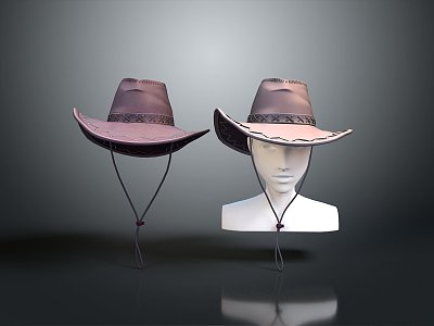 Cowboy Hat Denim Wool Hat Wilderness Hat Realistic 3d model