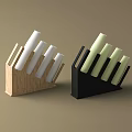 Kitchen Tools Featuring Wooden And Black Knife Blocks With White Light Green Cutting Knives
