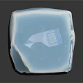 Frozen Food Package Inside Clear Ice Cube Container With Blue Tint And Reflection 3d model