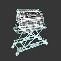 Hospital Ward Neonatal Incubator on Mobile Stand with Transparent Cover and Wheels