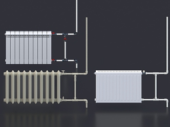 Heating pipe radiator 3d model