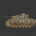 Military Tank With Camouflage Pattern Track System And Antenna Design 3d model