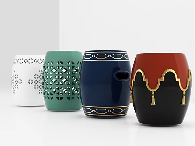 New Chinese Style Drum Stool 3d model New Chinese Style Drum Stool 3d model