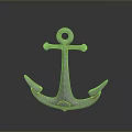 Shiny Metal Anchor Hardware Tool With Chrome Plated Surface And Red Accents
