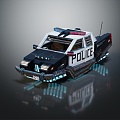 Modern toy car pixel police car square police car toy police car 3d model