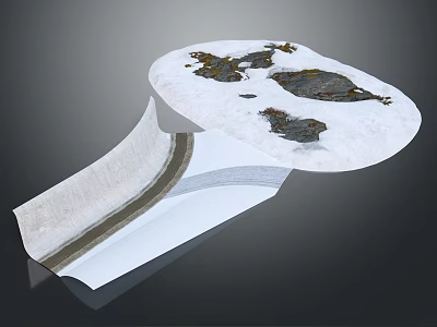Terrain Layered Structure Showing Rock Formations And Surface Features Details 3d model