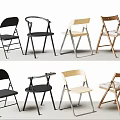 Modern Dining Chairs With Various Folding Designs Metal Frames And Beige Black Colors