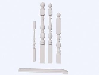 New Chinese Stair Handrail Railing 3d model