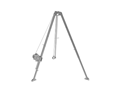 Tripod Hoist Equipment With Pulley System And Steel Lifting Mechanism 3d model