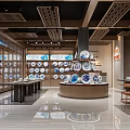 Modern Tableware Store Interior With Displayed Plates Bowls Cabinets Bright Lighting And Wooden Tables