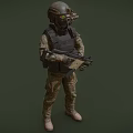 Game Role Game Character SWAT Special Police with Skins and Bones Police Armed Police Soldiers Special Forces 3d model