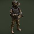 Game Role Game Character SWAT Special Police with Skin Skins and Bones Police Armed Police Soldiers Special Forces 3d model