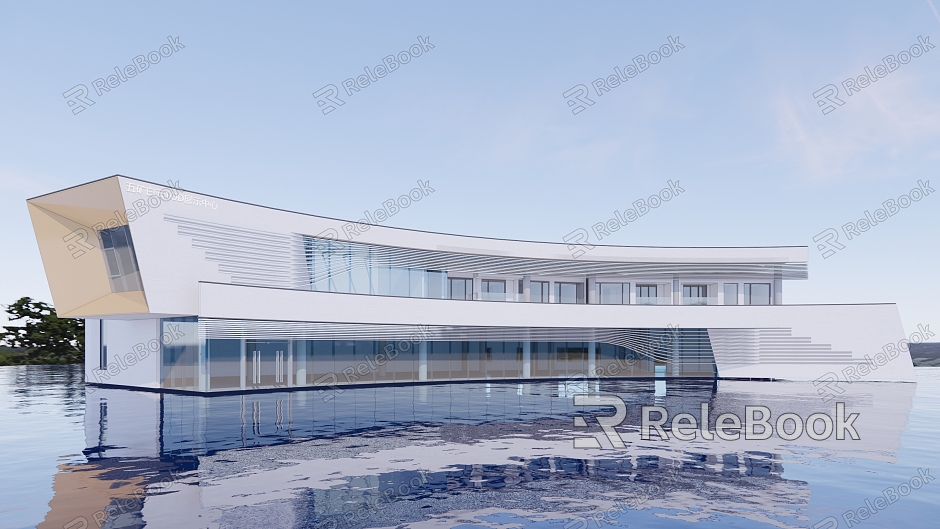 Modern Exhibition Center Artistic Curved Surface Architecture Exhibition Center model